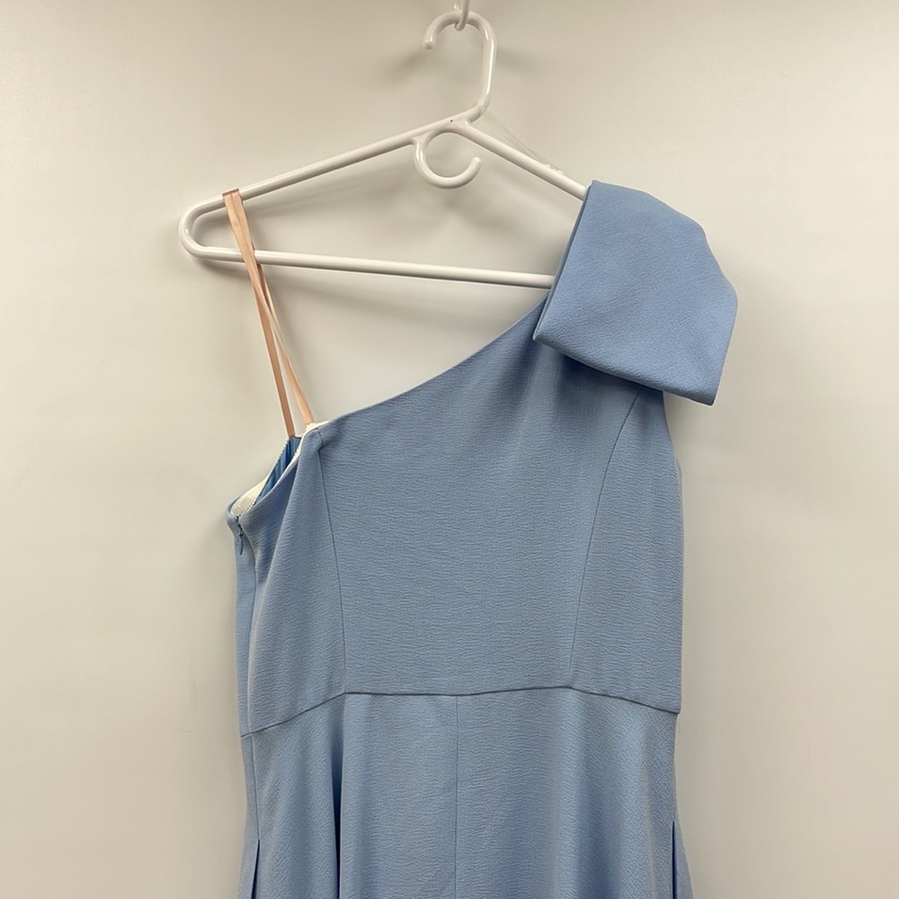 NWOT Gal Meets Glam - One Shoulder, Crepe Cocktail Dress Blue, Size 4 - Picture 7 of 11